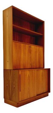Vintage Danish Teak Bookshelf with Desk by Svend Aage Rasmusen, 1960s