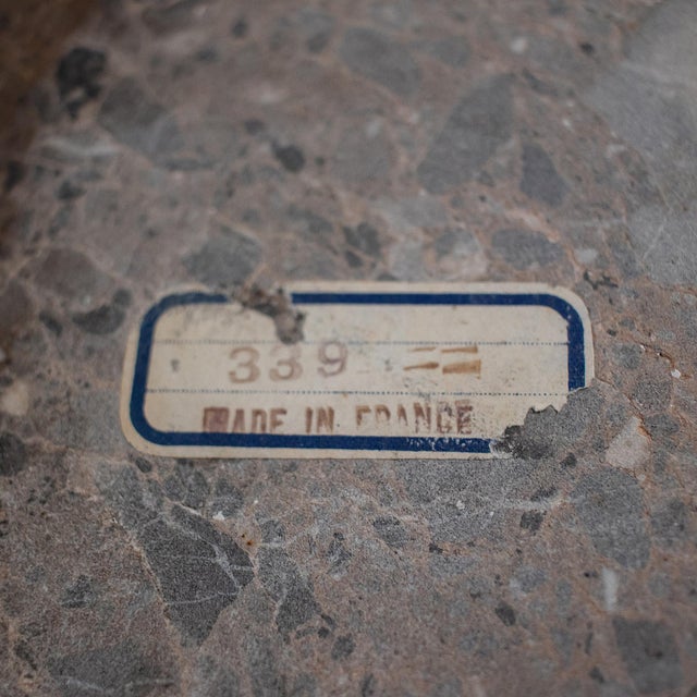 Pair of Vintage French Louis XVI Style Demilune Console Tables With Marble Tops For Sale - Image 9 of 18