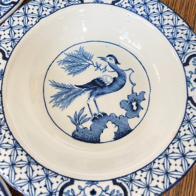 Wood & Son Antique Blue and White Berry/Fruit Bowls by Wood & Sons Made in England "Yuan" Pattern Set of 4 For Sale - Image 4 of 10