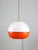 Italian Space Age Orange Acrylic Glass and Brass Pendant Lamp, 1970s For Sale - Image 11 of 18
