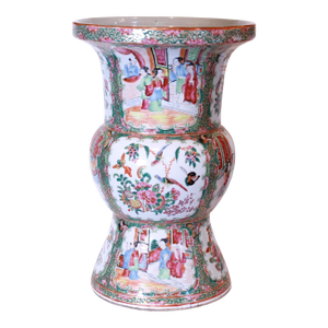 Rose Medallion Chinese Export Porcelain Ku Vase
