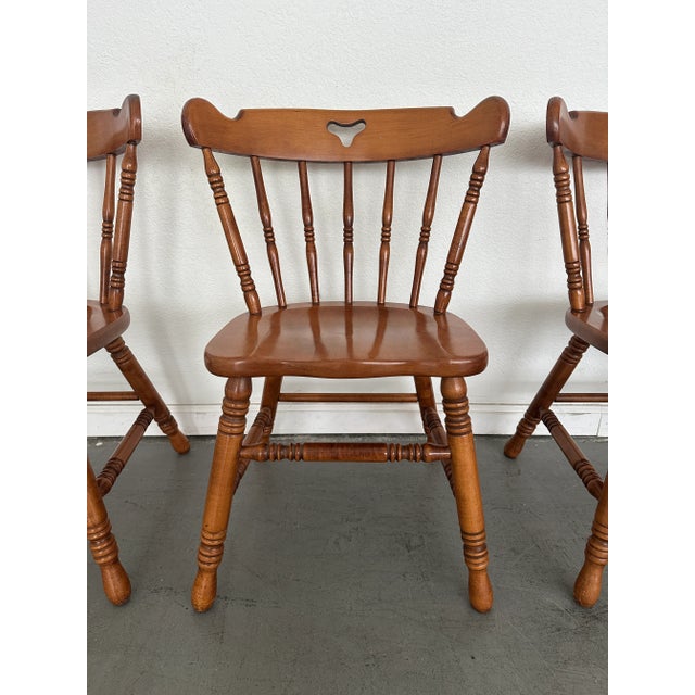 Brown Vintage Tell City Andover Maple Spindle Back Chairs- Set of 2 For Sale - Image 8 of 11