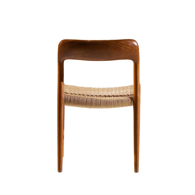 Brown Niels Moller Model 75 Mid Century Danish Teak and Cane Dining Chairs - Set of 4 For Sale - Image 8 of 9