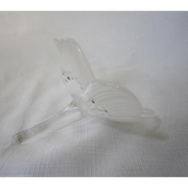 French Signed Lalique Glass Flower For Sale - Image 3 of 4