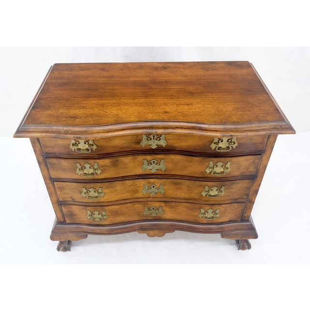 Light Mahogany Ball & Claw Feet Brass Hardware 4 Drawers Bachelor Chest Dresser