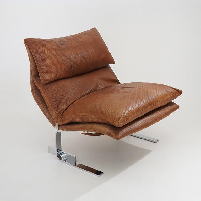 Brown Onda Armchairs by Giovanni Offredi for Saporiti, 1970s, Set of 2 For Sale - Image 8 of 18