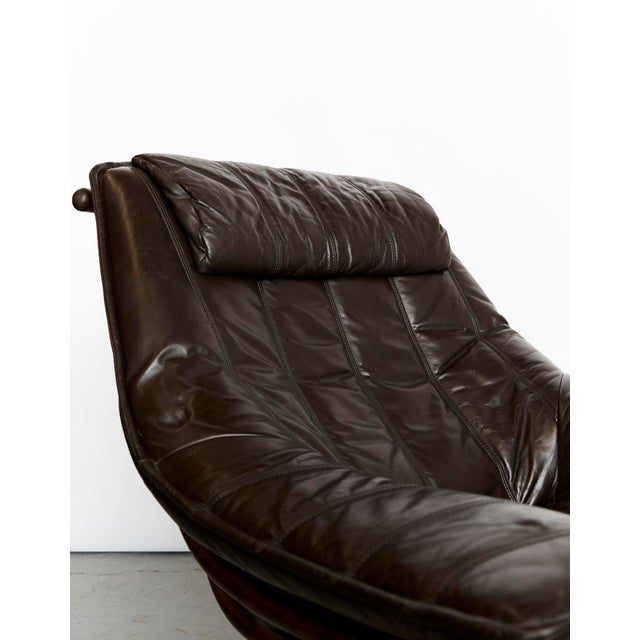 Set of Bamboo and Leather Lounge Chair and Ottoman, 1970s For Sale - Image 11 of 18
