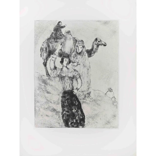 Marc Chagall, Rebecca at the Well, Etching, 1956 For Sale