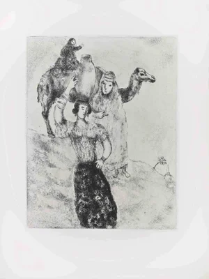 Marc Chagall, Rebecca at the Well, Etching, 1956
