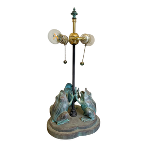 Vintage Frederick Cooper "Symphony of Frogs" Bronze Table Lamp – Art Nouveau