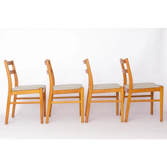 Set of 4 Oak Dining Chairs, 1960s, by Alb Johansson & Söner, Hyssna (Sweden) A beautiful set of 4 dining chairs crafted in...