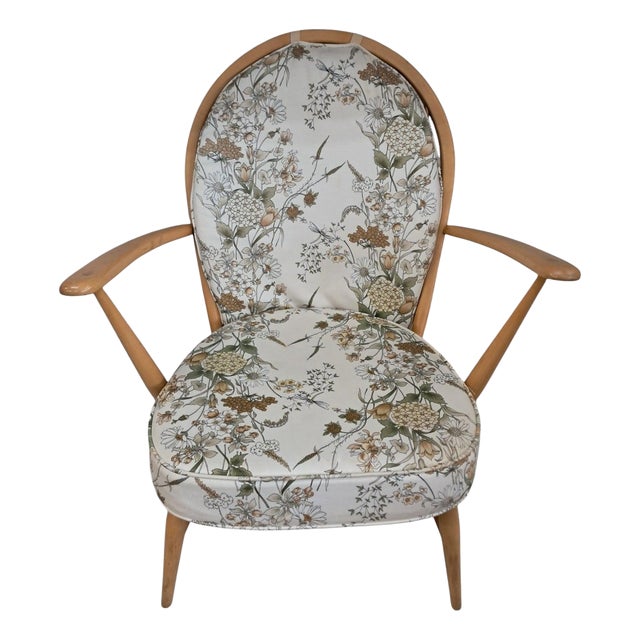 Vintage Armchair in Blonde Wood from Ercol For Sale