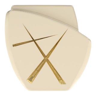 Agostina Line 1 Porcelaine Skin/Gold Side Table from Eje-Design For Sale