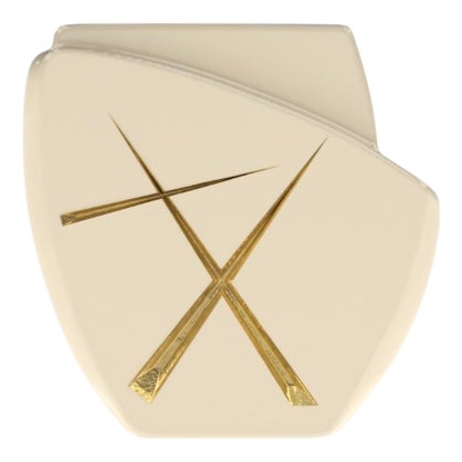 Agostina Line 1 Porcelaine Skin/Gold Side Table from Eje-Design For Sale