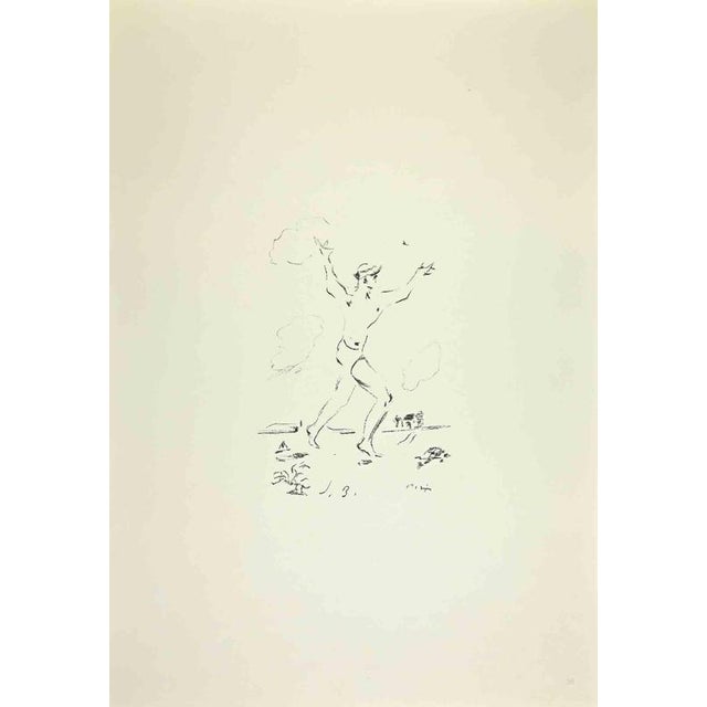 Athlete is an artwork realized by Filippo De Pisis (1896, Ferrara - 1956, Milano) in 1968. Black and white lithograph....