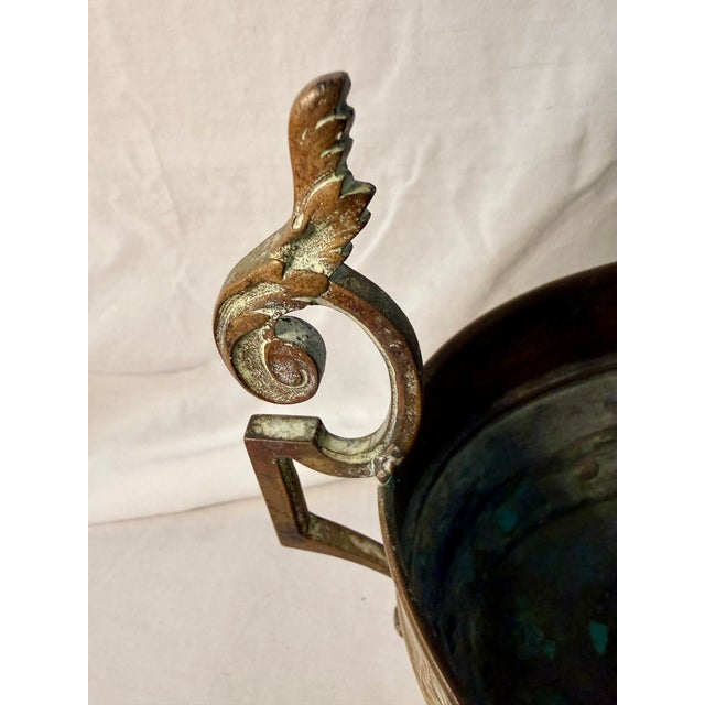 French French, Antique Brass Footed Jardiniere For Sale - Image 3 of 11