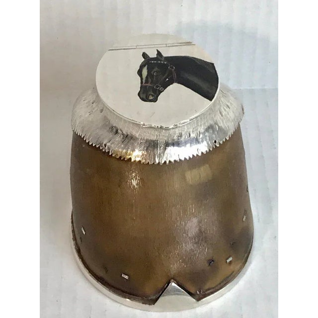 Metal Late 19th Century English Officers Equestrian Silverplate, Enamel & Hoof Inkwell For Sale - Image 7 of 13