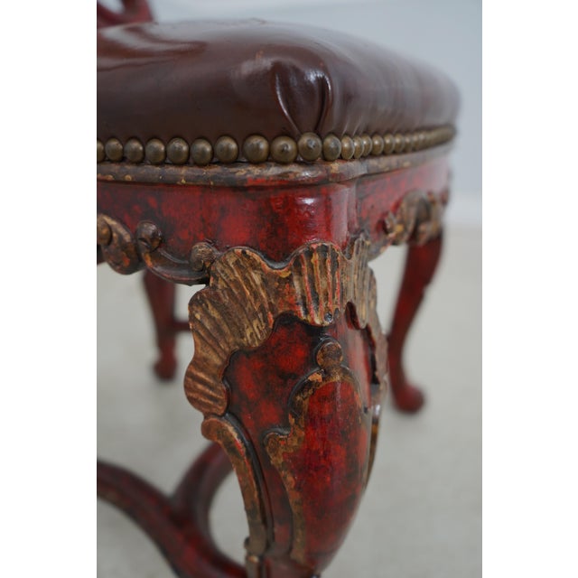 Pair Vintage Flemish Baroque Painted Side Chairs For Sale - Image 10 of 12