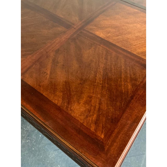 Late 20th Century Vintage Boho Henredon Carved Fretwork Extendable Dining Table For Sale - Image 5 of 12