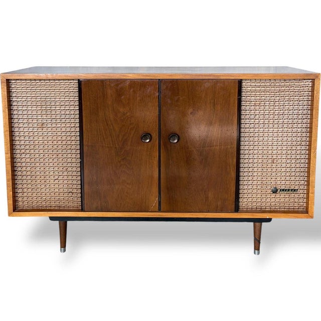 Mid-Century Teak Radiogram Cabinet with Turntable from Pye Stereo For Sale - Image 4 of 10