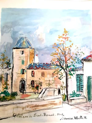 Inspired Village of Montmartre - Pochoir 1950