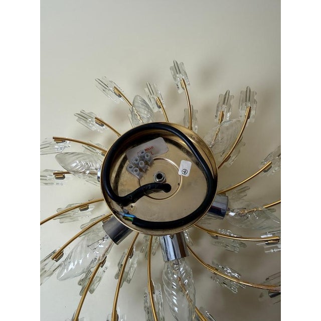 Hollywood Regency Starburst Plafonnier in Gilt Metal and Crystal, 1980s-1990s For Sale - Image 4 of 18