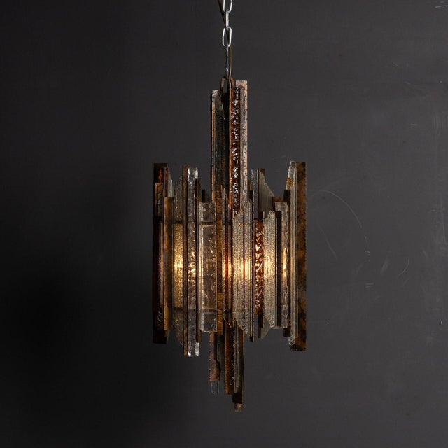 Vintage 20th Century Brutalist Italian Pendant Light by Albano Poli for Poliarte, 1970a For Sale - Image 14 of 16