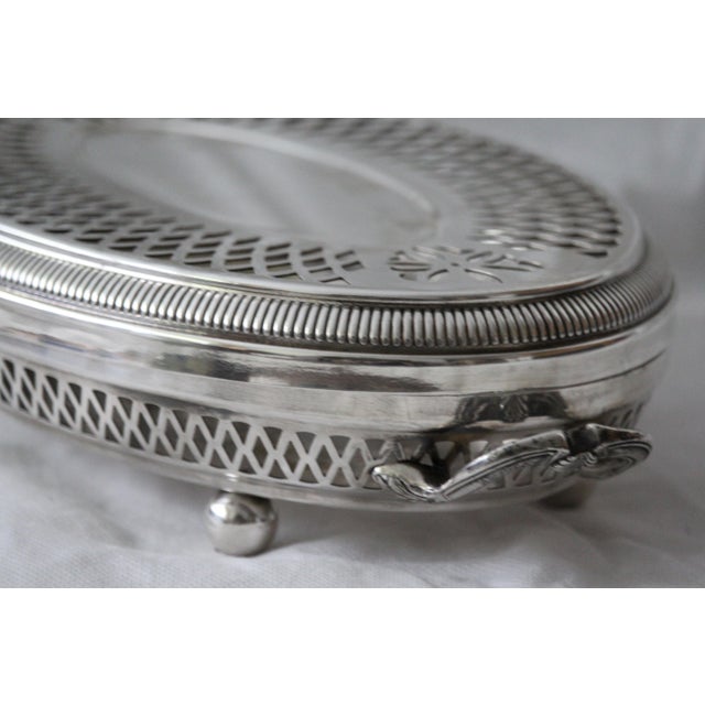 Oval Silver Chafing Dish with Handles For Sale - Image 5 of 18