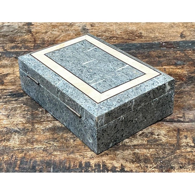 Vintage Tessellated Stone Trinket Box For Sale - Image 9 of 12