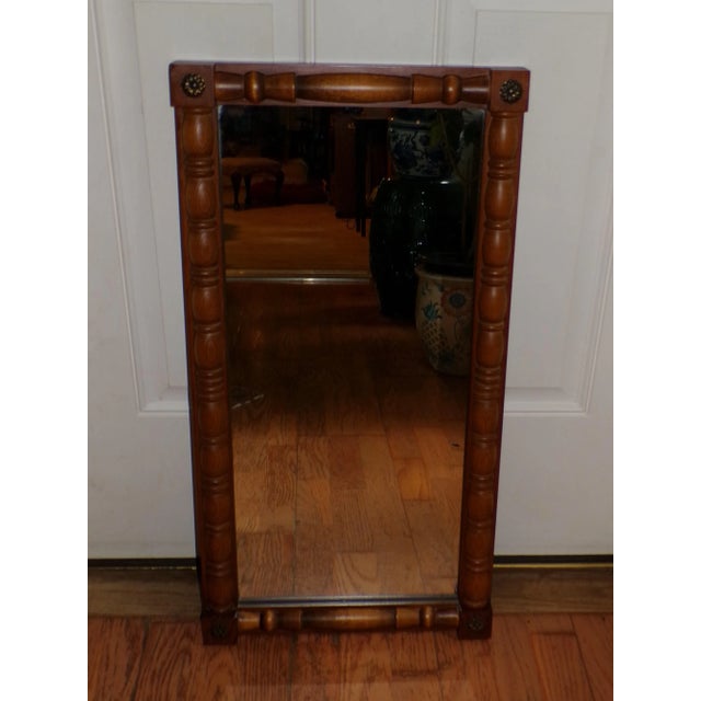 Traditional Vintage Cornwall Wood Products Federal Style Maple Split Column Wall Mirror For Sale - Image 3 of 11