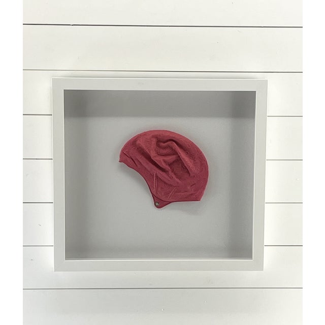 Nautical Pink Swim Cap Framed Coastal Wall Decor For Sale - Image 3 of 4