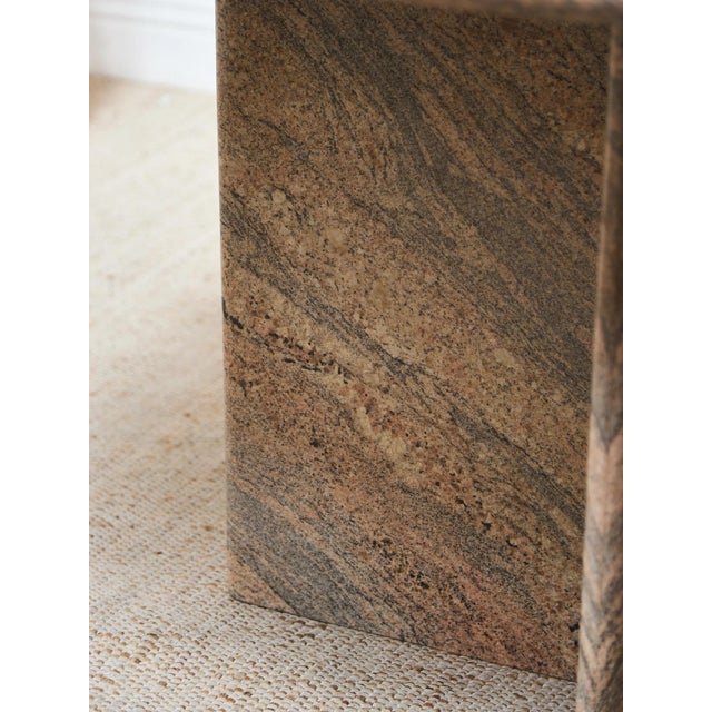 Beige Mid 20th Century Post Modern Pink and Beige Granite Stone Dining Table For Sale - Image 8 of 9