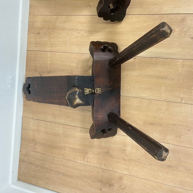 Vintage Brutalist Chairs in Wood, 1950s, Set of 2 For Sale - Image 13 of 17