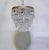 Brass Vintage Hollywood Regency loral Embossed Brass Tiered Waterfall "Wedding Cake" Crystal Chandelier For Sale - Image 8 of 8