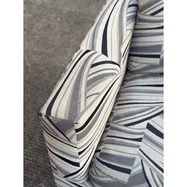 Gray Late 20th-Century Tuxedo Sofas With Abstract Upholstery For Sale - Image 8 of 12