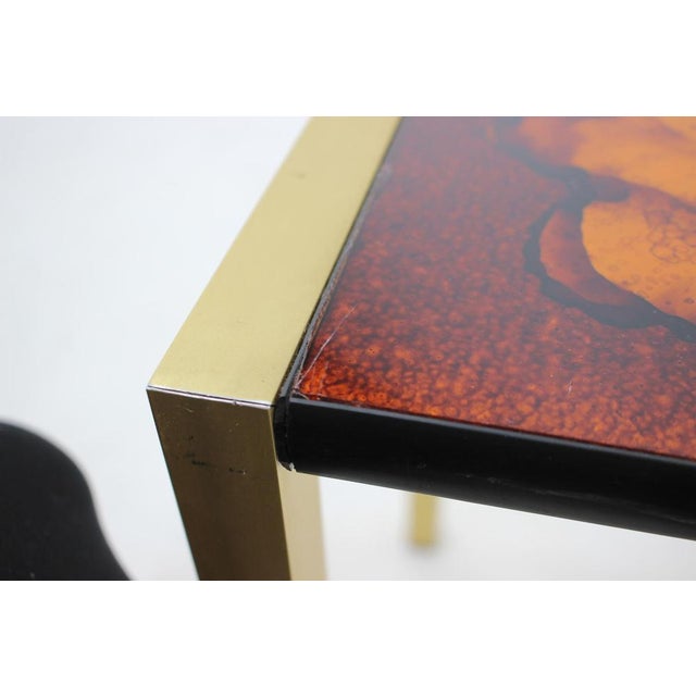 Italian Brass and Glass Side Table, 1960s For Sale - Image 11 of 15