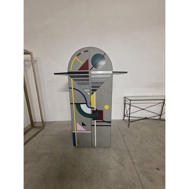 Wood Postmodernist Chest of Drawers by Eugenio Pinuer, 1980s For Sale - Image 7 of 8