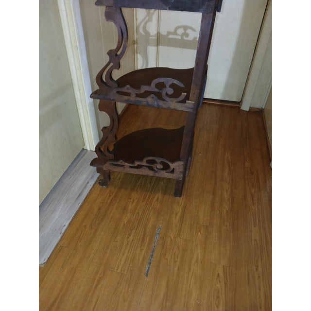 Late 19th Century Victorian Walnut Ornate Five Tier Corner Etagere For Sale - Image 10 of 10