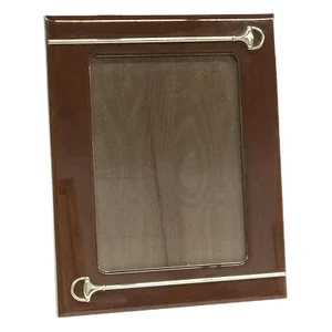 Italian Brown Lacquered Picture Frame With Silver Plated Horsebit from Gucci