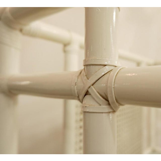 Lacquered Canework Shelves in Bamboo and Glass, 1980s, Italy, Set of 2 For Sale - Image 4 of 13