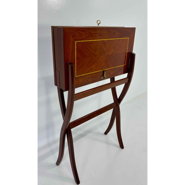 Refined italian travel writing desk from the 1980s, attributed to de baggis (cantù), a distinctive example of a functional...