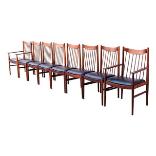 Vintage Arne Vodder Model 422 Rosewood & Leather Danish Modern Dining Chairs For Sale