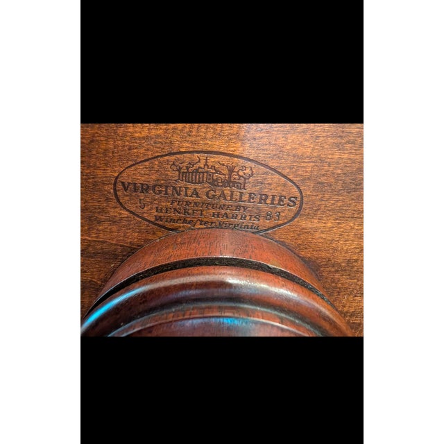 Wood 1980s Henkel Harris Mahogany Dining Room Table, Pedestal Legs For Sale - Image 7 of 7
