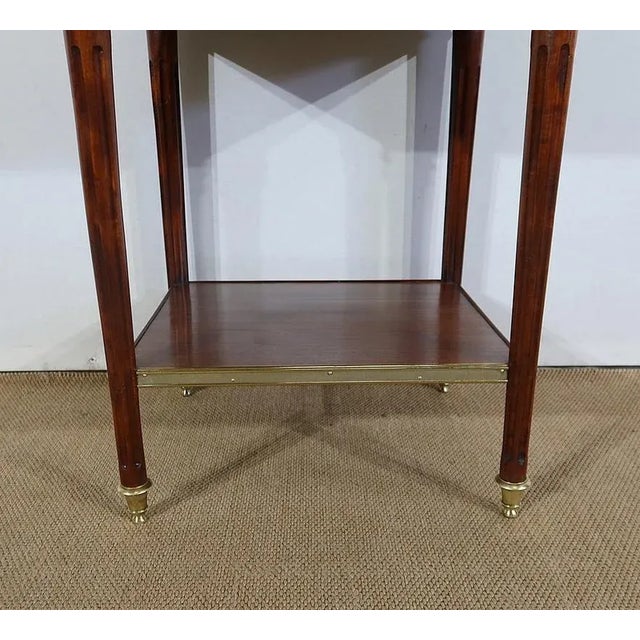 Small Middle and Marble Mahogany Side Table with Drawers in the Style of Louis XVI, 1900s For Sale - Image 11 of 18