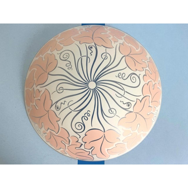 1940s Pink Oak Leaf Ceiling Light For Sale - Image 13 of 17
