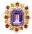 4.31 Carat Natural Amethyst Diamond Sapphire Yellow Gold Cocktail Ring, Size 7 For Sale