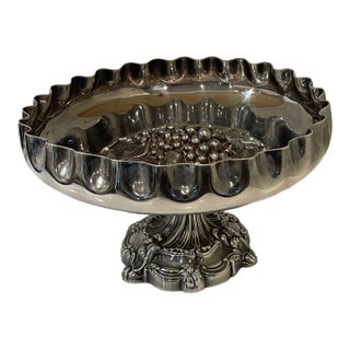 Antique Walker & Hall Sheffield Silverplate Fruit Compote on a Pedestal For Sale