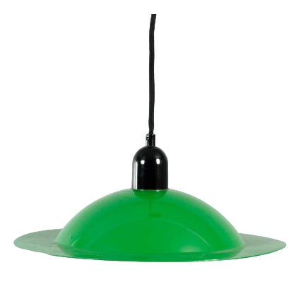 Green Enamel Lampiatta Pendant Lamp from Stilnovo For Sale