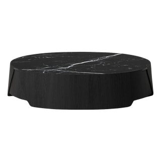 Large Perianth Table in Oak and Nero Marquina Marble by Haymann Editions For Sale