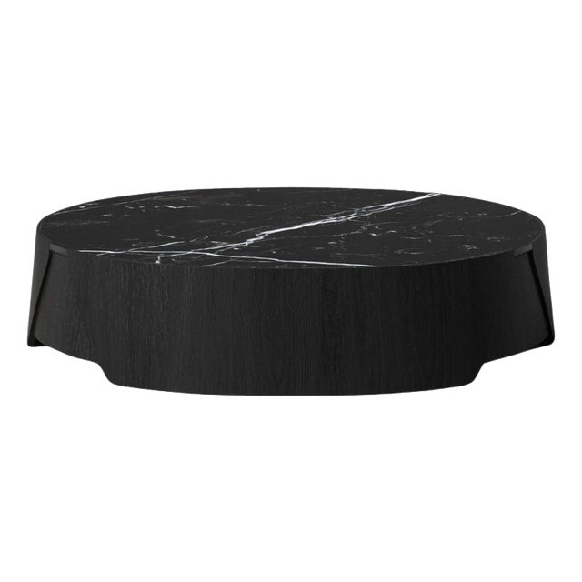 Large Perianth Table in Oak and Nero Marquina Marble by Haymann Editions For Sale